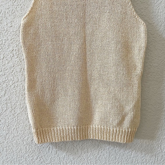 Theory Top Sleeveless Shell Merletto Tank Scoop Knit Fisherman Casual Chic Large - Picture 6 of 10